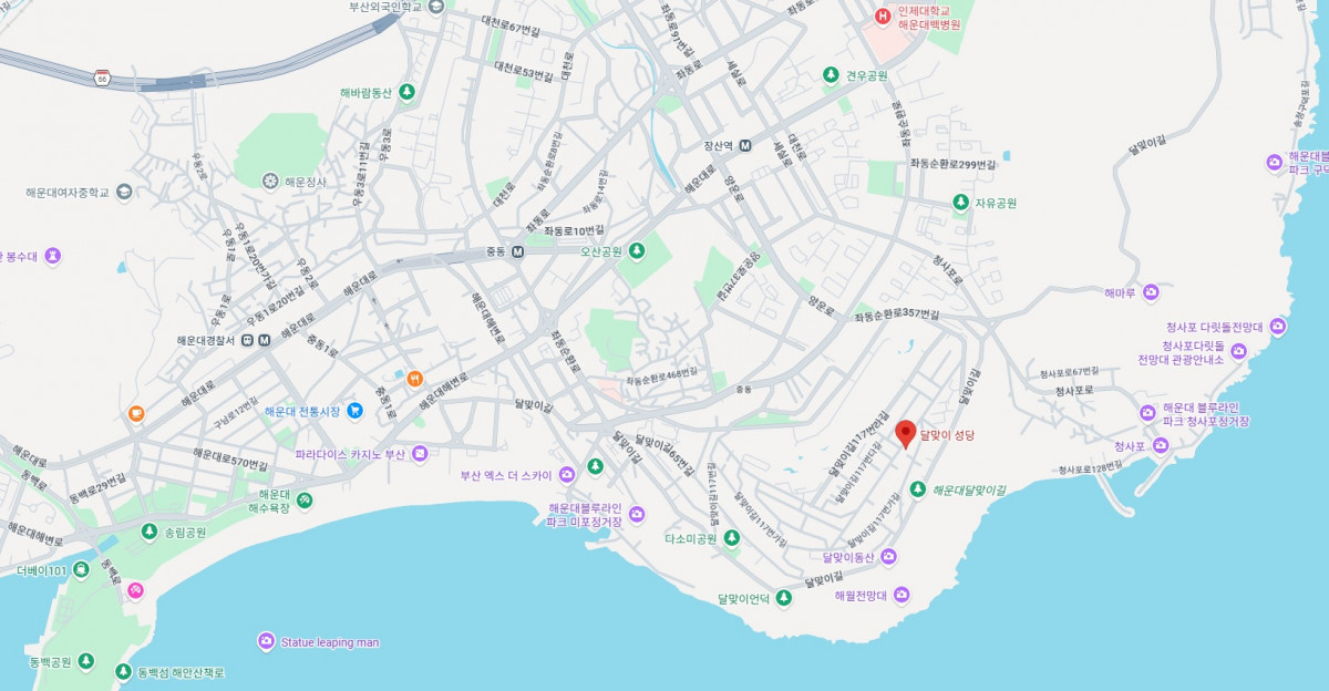 달맞이성당 오시는길